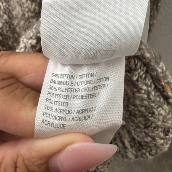 LOGO Lori Goldstein L Cardigan Sweater Speckled‎ Knit Open Front Pockets Cozy - Picture 5 of 9